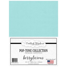 Cardstock Warehouse Pop Tone Berrylicious Blue - 8.5 x 11" - 100 Lb. / 270 Gsm Matte Premium Cardstock Paper -25 Sheets