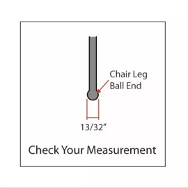 Eames Replacement Chair Glides x4 - 13/32” White With Brown Felt - Eames Eiffel Base