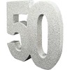 Number 50 Glitter Table Decoration Silver