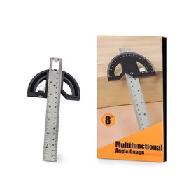 SRJQXH Protractor Woodworking, Protractor Metal with Locking Screw, 0-180° Goniometer Aluminium Alloy, Clear Scales, Measuring Tool for School, Construction Angle, Marking and Drawing