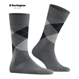 Burlington Men's Edinburgh M SO Wool Patterned 1 Pair Socks, Grey (Asphalt Melange 3180) - new - eco-friendly, 11-14