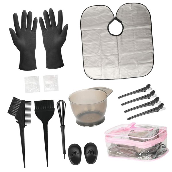 Vaguelly Hair Dyeing Kit with Brush Bowl Cape Gloves for