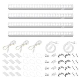 Barrina T5 Grow Lights for Indoor Plants, 5000K Full Spectrum, 1FT LED Growing Lamp, Plant Light Strip, for Seed Starting, Vegetables, Plug and Play, 4-Pack