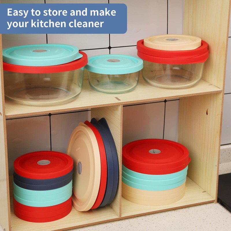 Replacement Lids for Pyrex 7200-PC 2 Cup, Silicone Round Storage