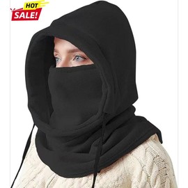 Ultimate Windproof Winter Balaclava Full Face Mask - Warm Fleece Hood for Men & Women, Ideal for Skiing, Motorcycling, Cycling, and Cold Weather Activities - Color: Black