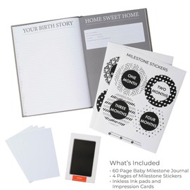 Nora's Nursery Baby Memory Book for Girl or Boy - 60-Page Keepsake with Faux Leather Cover - Essential Baby Album for New Parents to Capture Your Child’s First 5 Years