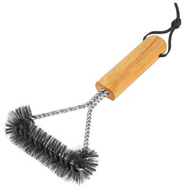 Flintronic BBQ Grill Cleaning Brush, Barbecue Steel Brushes, Barbecue Grill Wire Brush with Wooden Handle, for All Kinds of Grills Heavy Duty Cleaning