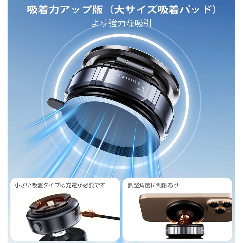 Car Magnet, Hohosb Zinc Alloy, Vacuum Suction Cup & Powerful
