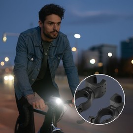 Bicycle Light Holder Set of 4 - 360° Rotatable Universal Lamp Holder in Black - Compatible with Various Bicycle Types - Robust & Non-Slip for Mountain Bike, Road Bike, City Bike, Night