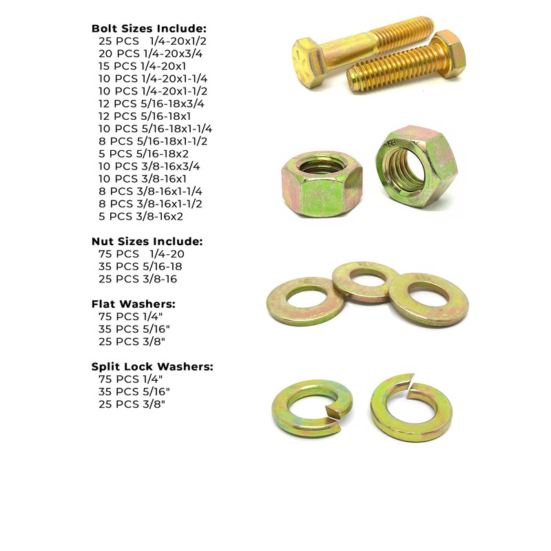 Grade 8 Hex Cap Bolts Screws, Nuts, Washers, Lock Washers