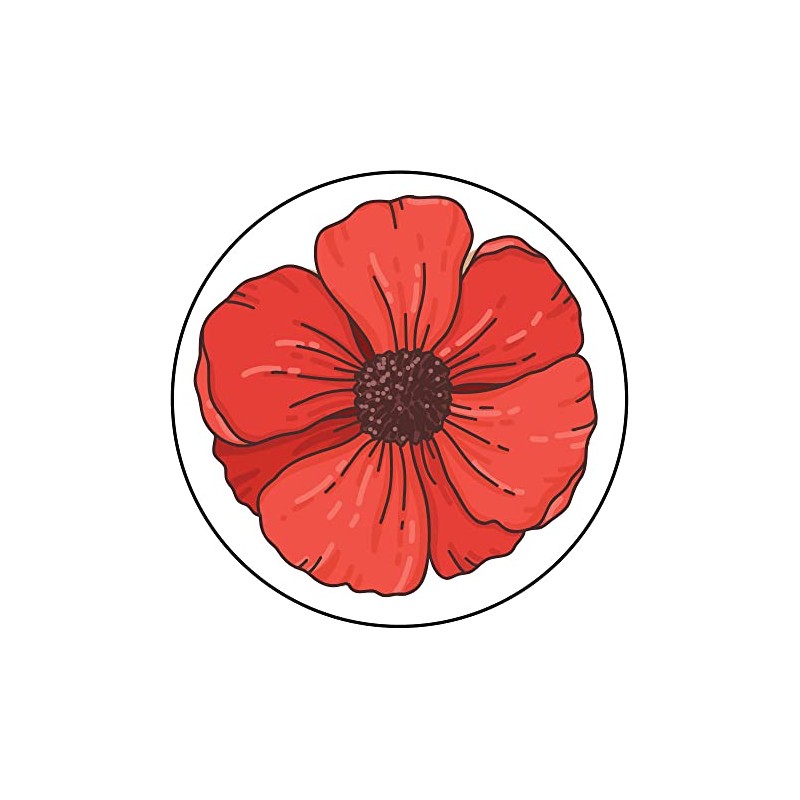 Pack of 18 Remembrance Day Stickers (65 mm) Waterproof Clear