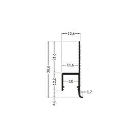 1m Plater-in LED Profile DWT1 for Ceiling and Drywall, Opal Cover - end caps
