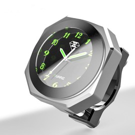 Perfectech Waterproof 7/8"- 1 1/8" Handlebar Luminous Dial Motorcycle Clock for Dirt Bike Motocross Yamaha Kawasaki Honda Suzuki Harley Davidson (Silver)