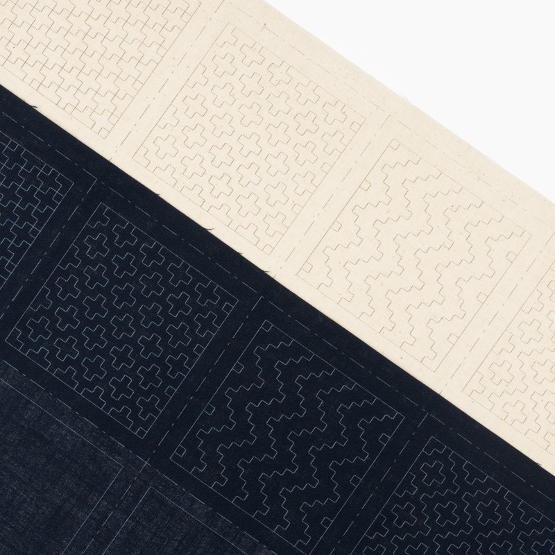 COSMO No. 98913 Sashiko Kit, Coaster Cloth, Sashimi, Navy Blue,