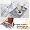 Tioncy 1 Piece Bamboo Lap Tray with Detachable Pillow 16.9''