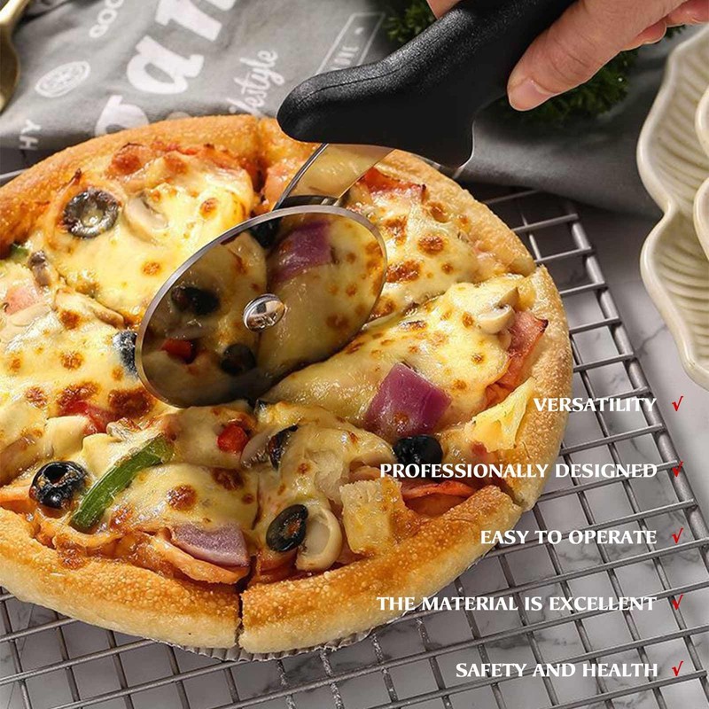 QINXUANGE Pizza Cutter, Professional Pizza Slicer, Stainless Steel Blade and
