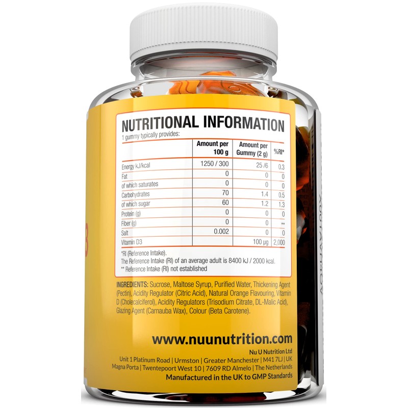 Vitamin D3 Gummies 4000 IU Adults - 90 Gummies -