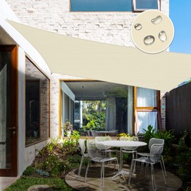 Windscreen4less Rectangle Beige 10'x20' Waterproof Sun Shade Sail Canopy Cover UV Blockage for Pergola Patio Deck Balcony Yard Outdoor