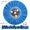 QZATTCAEN 8" Blue Airway Buffing Wheel,5/8'' Arbor Hole,12 Plys/Coarse Polishing