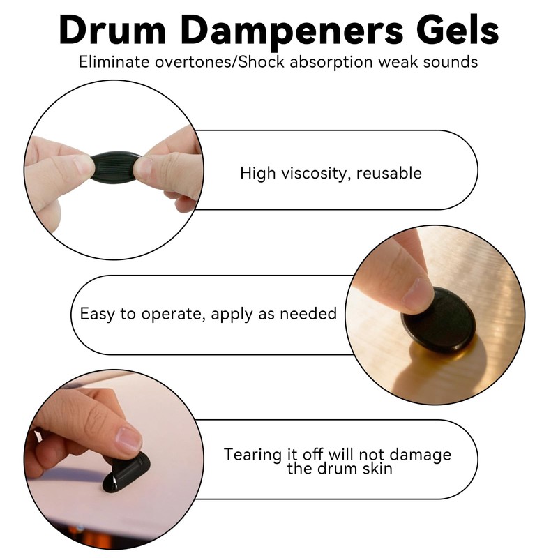 EASTROCK 30 Pieces Drum Dampeners Gels Silicone Gel Pads Drum