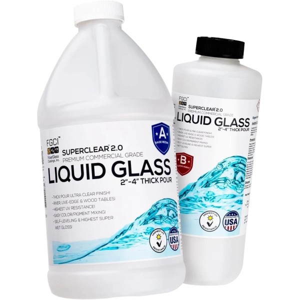 Branded Deep Pour Epoxy Resin Crystal Clear Liquid Glass 2-4"
