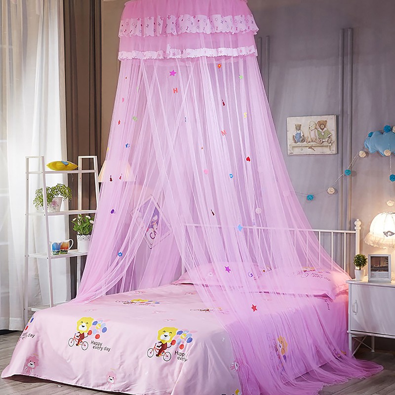 Round Canopy Lace Princess Style Mosquito Net Bed Curtain for