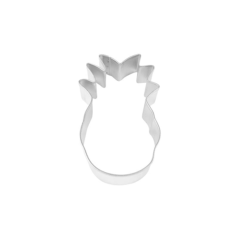 R&M Pineapple Tropical 3.75" Tinplated Cookie Cutter, Silver