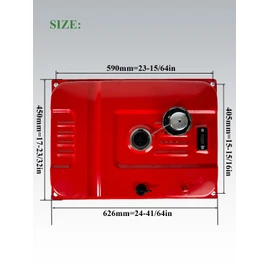 YAMAKATO ≈17x23.5" Generator Gas Fuel Tank for Honda and Clone 389cc 420cc 439cc Predator 7000 9000（7 gallons）