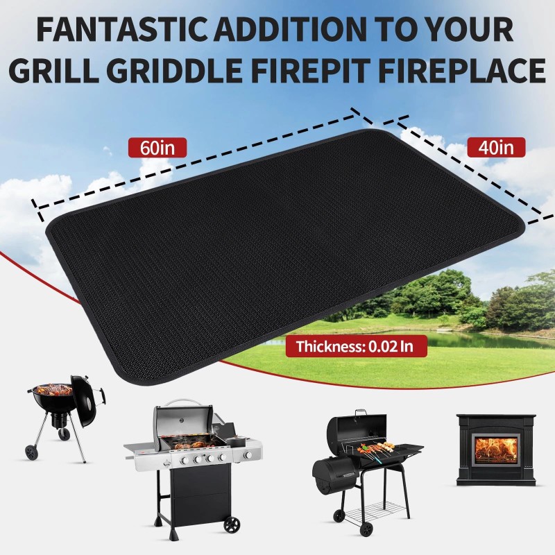 Goduck 60 x 40 Inch Under Grill Mats for Outdoor