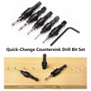Saipor 5pcs Wood Countersink Drill Bit Set Hex Shank Quick