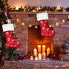 Mauts 23" red Christmas decorations stocking, classic snowflake pattern with