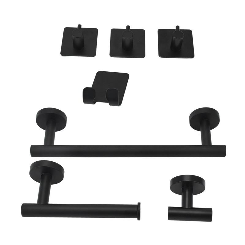 Bathroom Stainless Steel Towel Rack 7 Piece Set Rustproof Colorfast