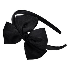 Narsikar Bow Headband for Women and Girls, Large Fashion Hair Band Cute Black Bow Headband Hair Accessories (Black, Free Size)