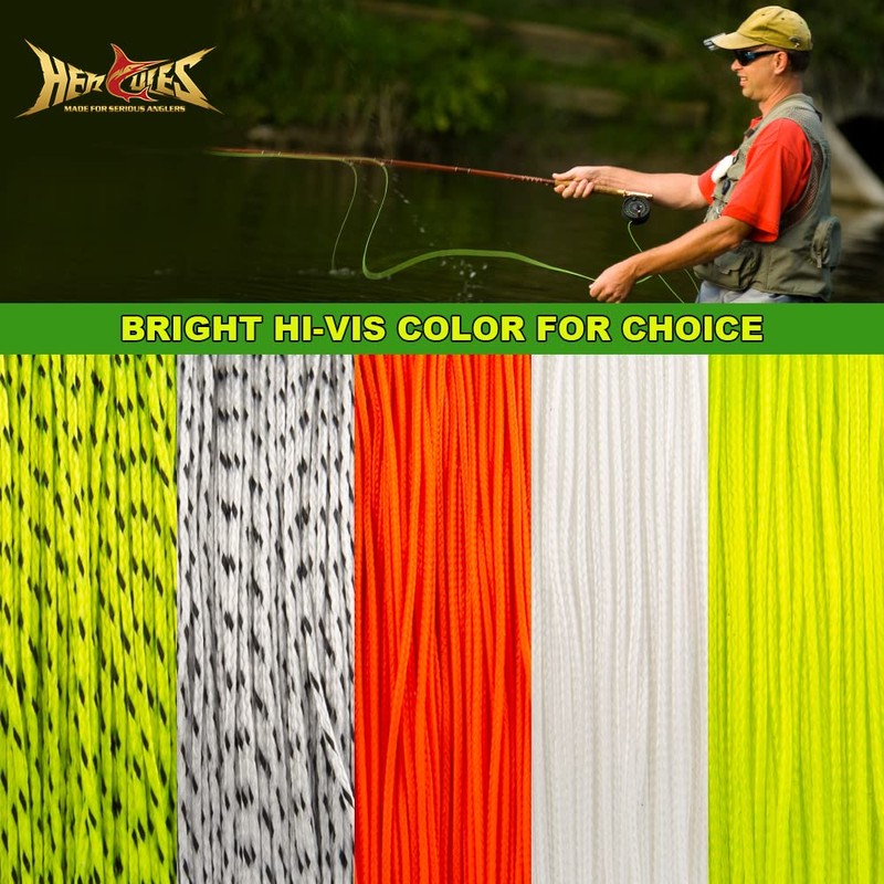 HERCULES Fly Line Backing (Fluorescent Yellow & Black, 20LB 300Yds)