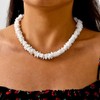 Sinalty Boho Seashell Necklace White Beach Shell Necklaces Chain Puka