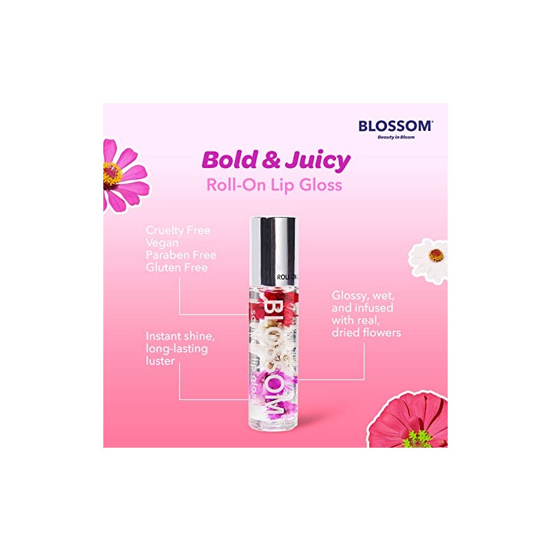 Blossom Roll-On LIP GLOSS Set de 3-0.3oz/8.9ml/each