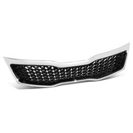 DNA MOTORING OE Style Painted Black Grille Grill Compatible with 11-13 Kia Optima Korea Built, w/Chrome Moulding, OEM-GR-KI12001433