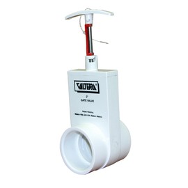 Valterra 2201X PVC Unibody Gate Valve, Silver, 2" Slip w/Gate Keeper