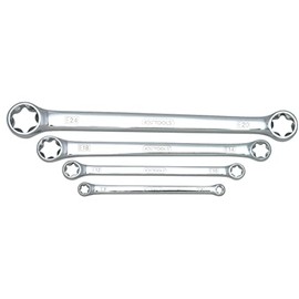 KS Tools 518.0860 CHROMEplus Double ring spanner set for TX E-Profile, 4 pcs