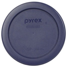 Pyrex 7202-PC Dark Blue Round Plastic Replacement Storage Lid Cover (3-Pack)