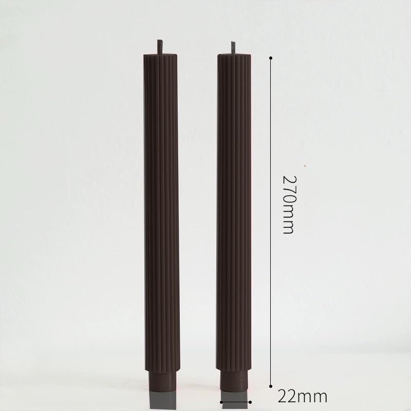 PAMELIFE 2 Pack | 10" Premium Unscented Ribbed Wick Taper