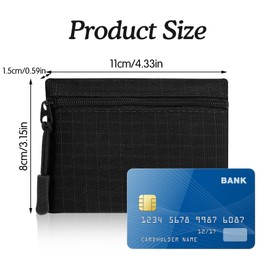 Andibro Mini Canvas Coin Purse, Portable Change Pouch with Zipper Coin Pouch Mini Change Bags for Women (Black)