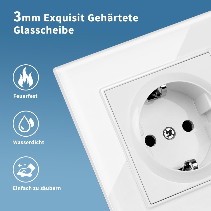 CNBINGO Schuko Socket with Claws - Triple Wall Socket with