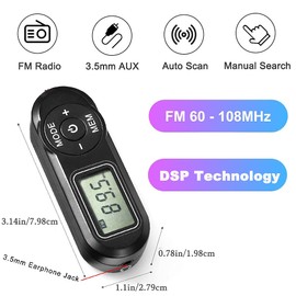 Portable Radio FM with Best Reception and Excellent Sound, 20 Preset Stations, Battery Operated with Scan and Preset Function, FM Stereo Portable Radio for Walking, Mowing, Jogging