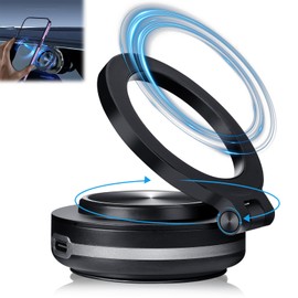 Electric Vacuum Magnetic Car Phone Mount,360°Rotating Magnetic Phone Holder, Magnetic Cell Phone Holder,Electric Suction Phone Mount,Strong Magnetic Grip for Car/Gym/Mirror/Smooth Surface (Black)