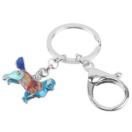 Enamel Alloy Golden Retriever Keychain Pet Dog Keychain for Women Girls Bag Wallet Charms Gift, Purple