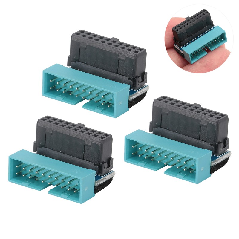 3Pcs Mainboard Power Adapter 19Pin to 90 Degree Connector DIY