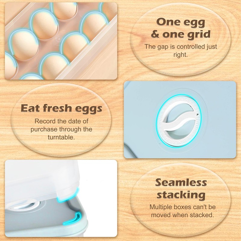 2 Pieces Egg Boxes with Lid for 10 Eggs, Egg