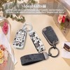 EnerCharge Key Fob Cover with Keychain,Soft TPU and Leather Full