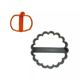 AJT PUMPKIN CENTER LINZER JAM FILLED COOKIES SET OF 2 COOKIE CUTTERS USA PR1867